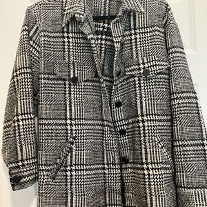 Alice Blue Black and White Houndstooth Jacket